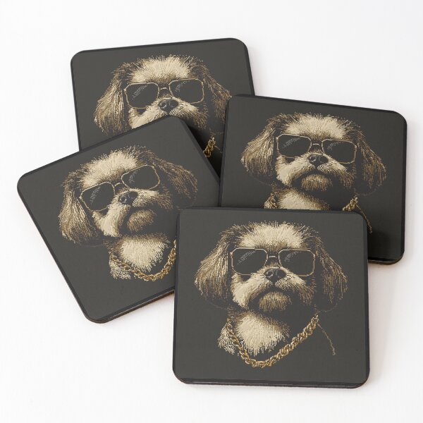 Item preview, Sepia Pixel Art Gangster Shih Tzu  designed and sold by ClubVacay.