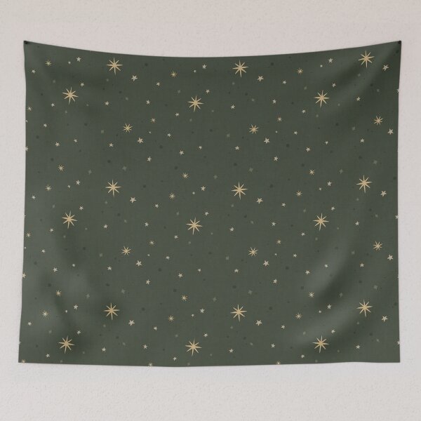 Item preview, Forest Green Gold Vintage Celestial Star designed and sold by carlyxdesigns.