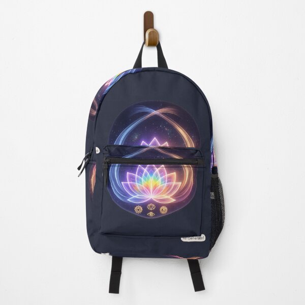 Item preview, Cosmic Chakra Lotus: Rainbow Balance & Spiritual Symbols designed and sold by Duoluminis-luminko.