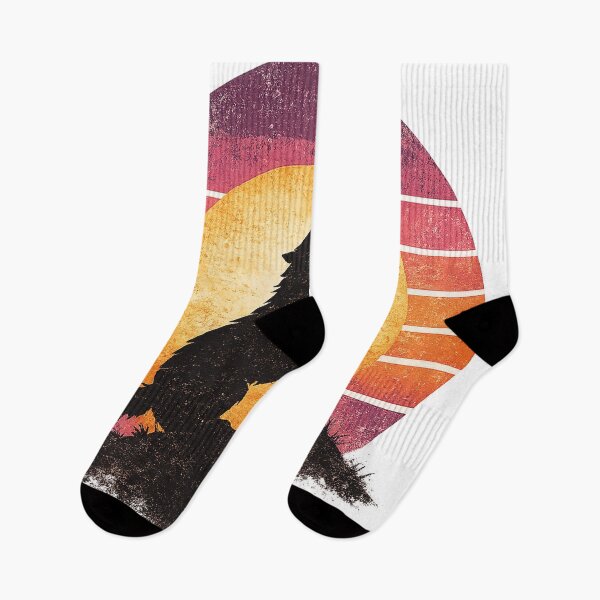 Item preview, Retro Howling Wolf Vintage Sunset designed and sold by ZIZO1991.