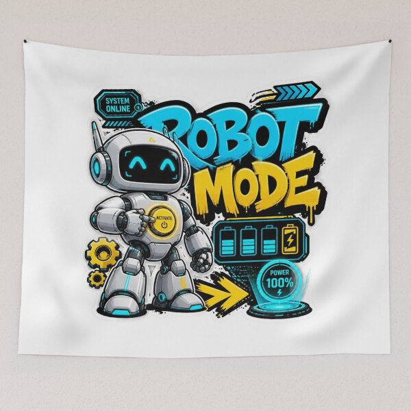 Item preview, Pegatina de graffiti MODO ROBOT PNG | Estética de robot con IA futurista | Vinilo adhesivo de tecnología cibernética para portátil, botella de agua, cuaderno y configuración de juegos designed and sold by Stylestickers55.