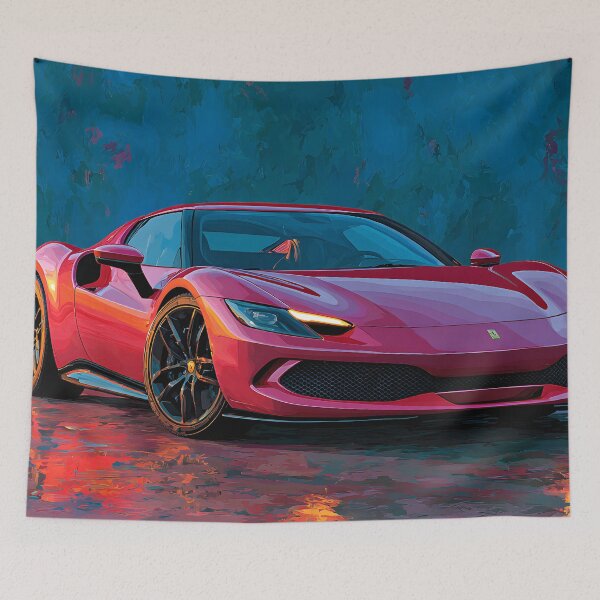 Item preview, Ferrari 296 GTB Pop Art Supercar Wall Decor Design designed and sold by AutoPopStudio.