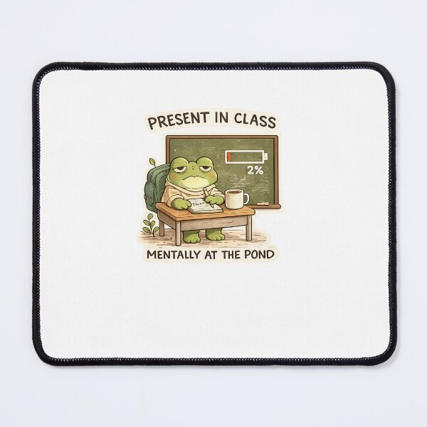 Item preview, Tired Student Frog Present in Class Mentally at the Pond designed and sold by Petar I.