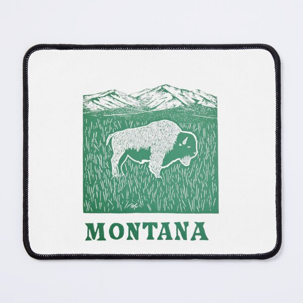 Item preview, Montana Bison Mountains Block Print designed and sold by tiigerdad.