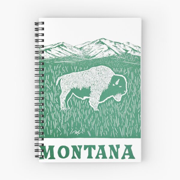 Item preview, Montana Bison Mountains Block Print designed and sold by tiigerdad.