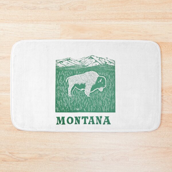 Item preview, Montana Bison Mountains Block Print designed and sold by tiigerdad.