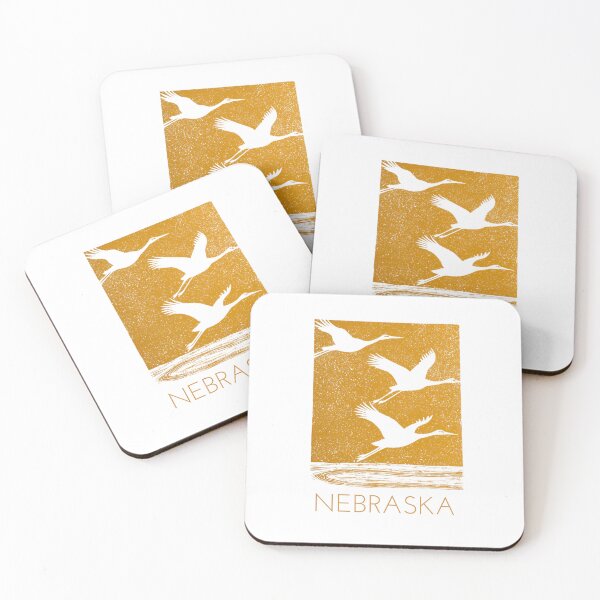 Item preview, Nebraska Sandhill Crane Block Print designed and sold by tiigerdad.
