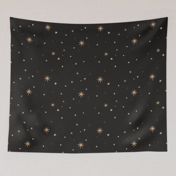 Item preview, Black Gold Gothic Celestial Vintage Star designed and sold by carlyxdesigns.