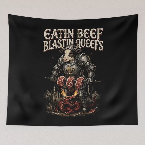 Item preview, Eatin Beef Blastin Queefs Vintage Retro Meme for Sarcastic Humor Lovers designed and sold by Redgiant87x.