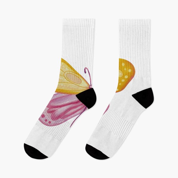 Item preview, Yellow and Pink Butterfly Digital Illustration designed and sold by ArtTinulyaOk.
