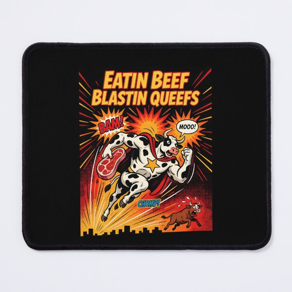 Item preview, Eatin Beef Blastin Queefs Chaotic Funny Meme for BBQ Lovers designed and sold by Redgiant87x.