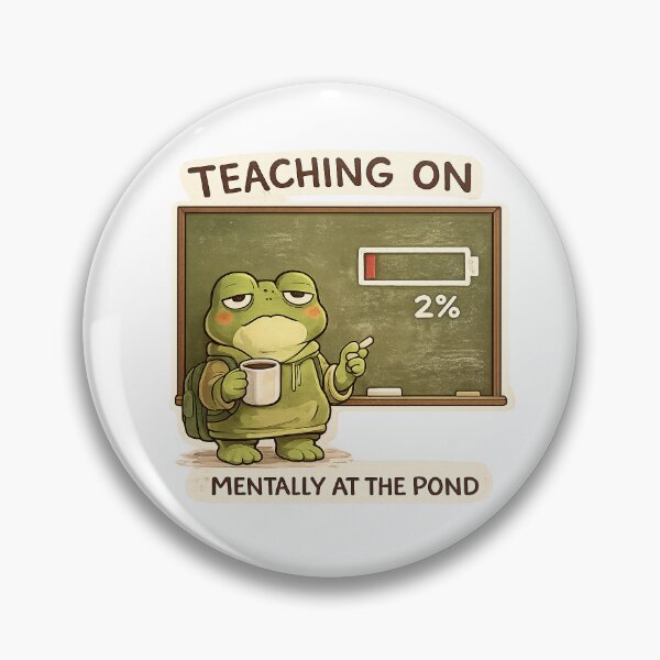 Item preview, Teaching on 2% Battery – Funny Tired Frog Teacher designed and sold by Petar I.