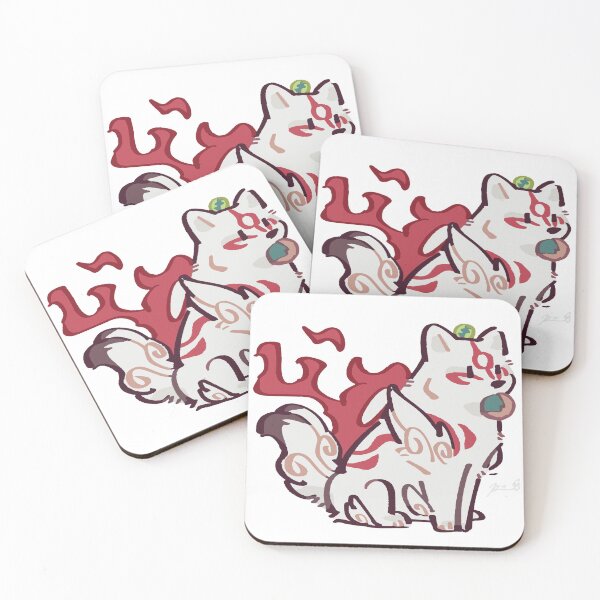Item preview, Cute Okami Wolf Carrying a Leaf Whimsical Gaming Artwork designed and sold by GeekMix.