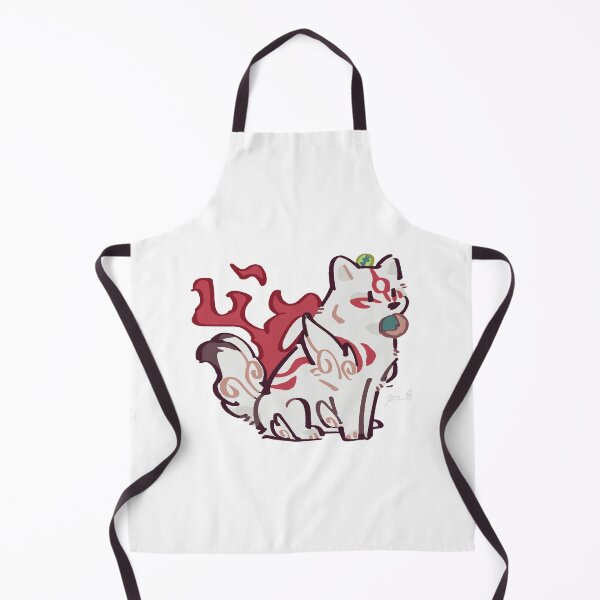 Item preview, Cute Okami Wolf Carrying a Leaf Whimsical Gaming Artwork designed and sold by GeekMix.