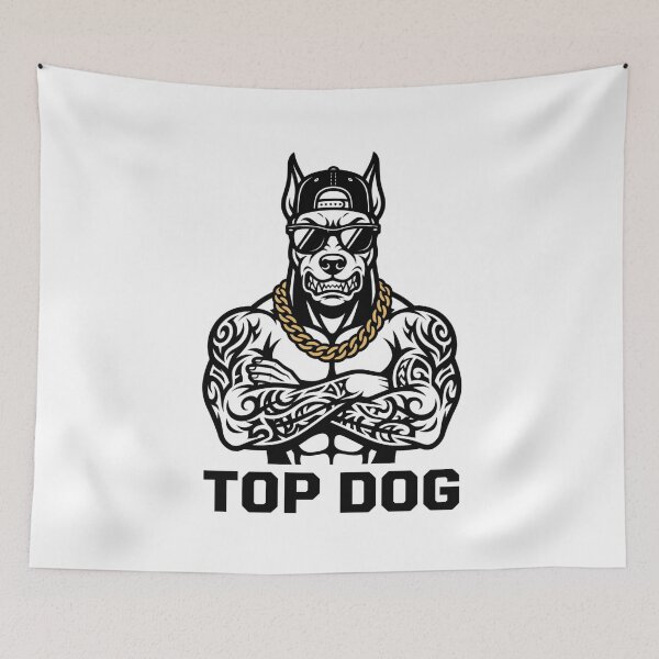 Item preview, Fierce Hip Hop Tattooed Dog Streetwear Graphic Tee designed and sold by Mr-wow.