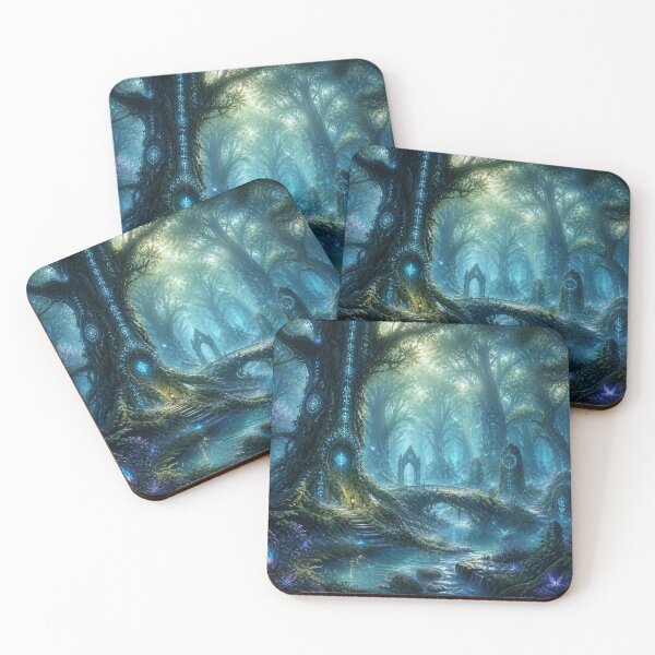 Item preview, Enchanted Runic Forest - Glowing Magic Tree Landscape designed and sold by rufusorosen.