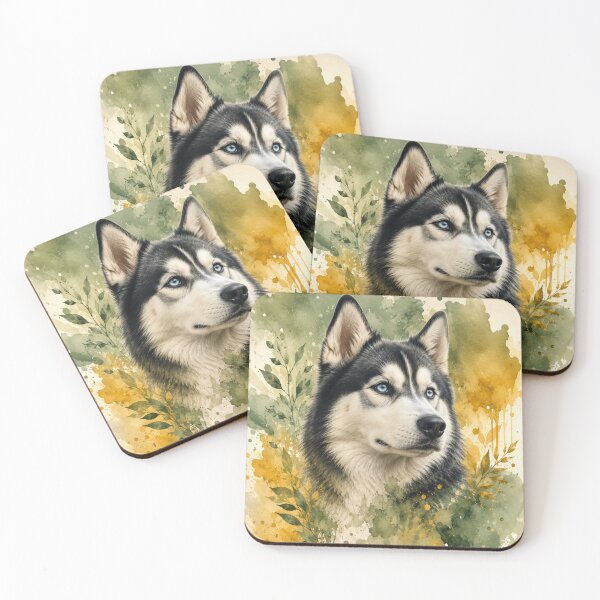 Item preview, Husky Watercolor Green Mustard | Premium Unisex T-Shirt | Nature & Dog Lover Gift designed and sold by TimberTail8.