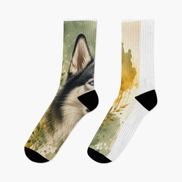 Item preview, Husky Watercolor Green Mustard | Premium Unisex T-Shirt | Nature & Dog Lover Gift designed and sold by TimberTail8.