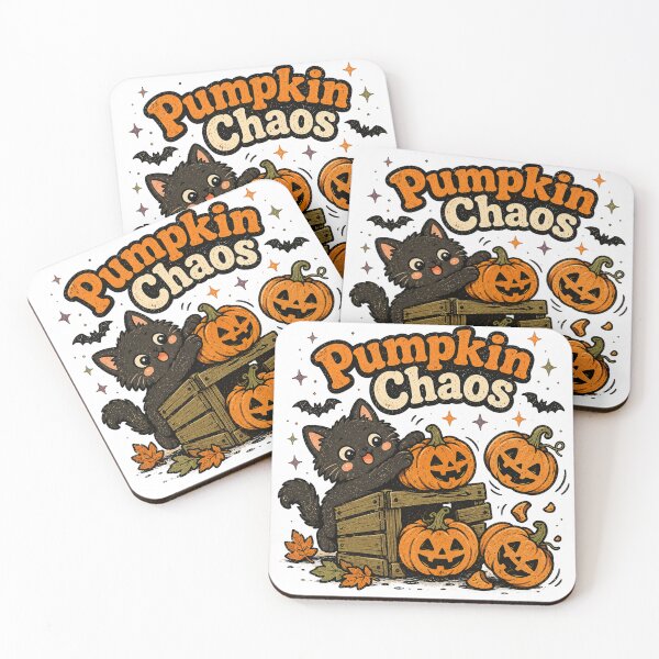 Item preview, Black Cat Pumpkin Chaos Halloween Cute Pumpkin Cat Autumn Spooky Kawaii Fall Vintage Retro Illustration designed and sold by Ghostlycats2026.