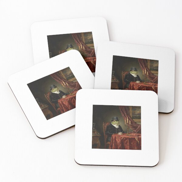 Item preview, Victorian Frog Tea Party - Funny Surreal Vintage Frog Art designed and sold by Komkommertje.