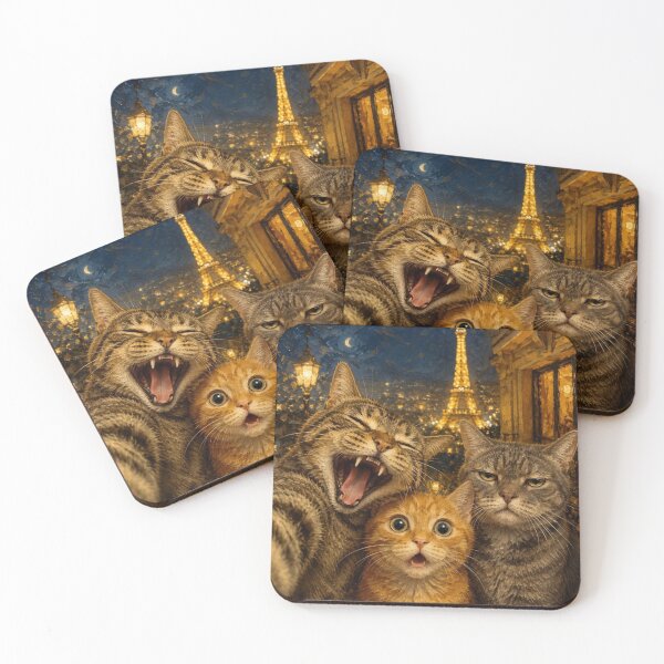 Item preview, Three Cats in front of the Eiffel Tower designed and sold by Natalia-Vlad.