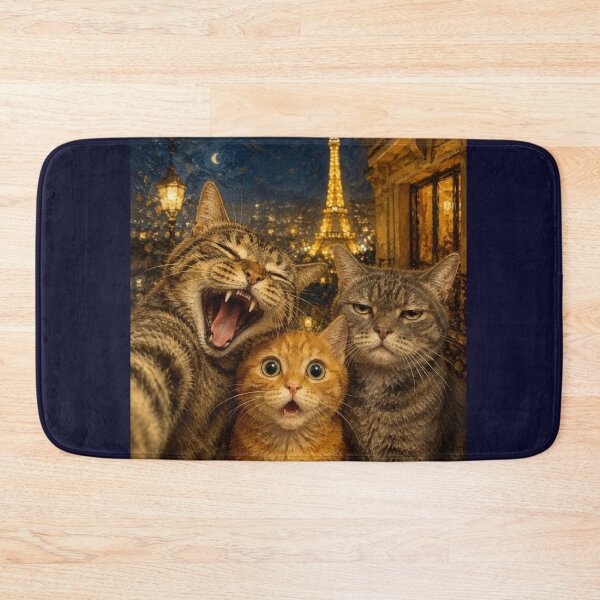 Item preview, Three Cats in front of the Eiffel Tower designed and sold by Natalia-Vlad.