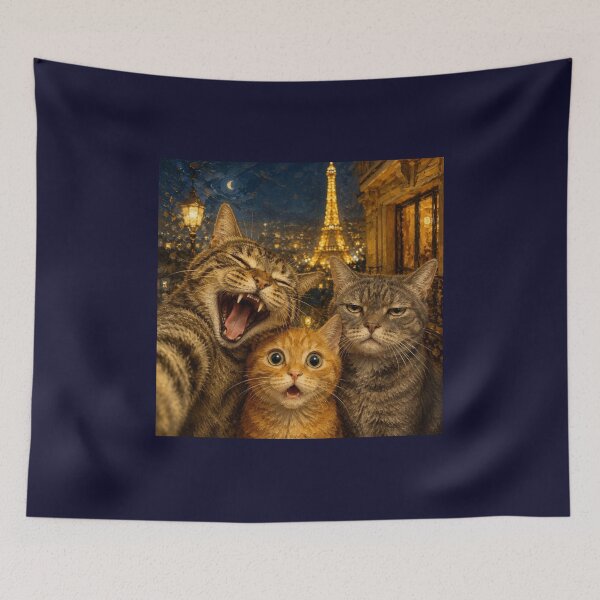 Item preview, Three Cats in front of the Eiffel Tower designed and sold by Natalia-Vlad.