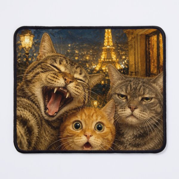Item preview, Three Cats in front of the Eiffel Tower designed and sold by Natalia-Vlad.