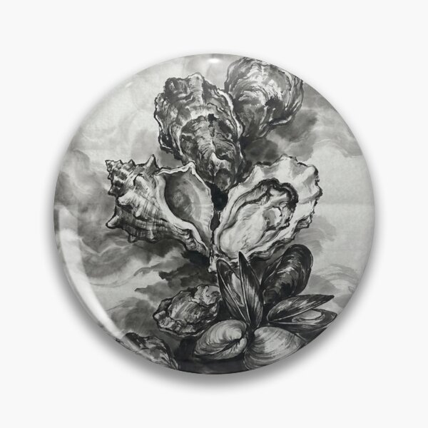 Item preview, Traditional Chinese Ink Wash Painting of Coastal Shellfish designed and sold by OddlySticky.