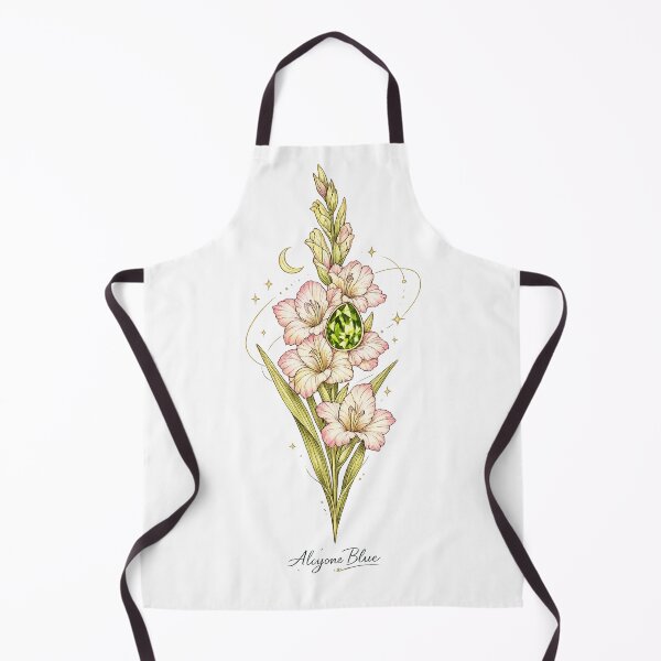 Item preview, August Gladiolus & Peridot | Elegant Botanical Birth Flower & Birthstone Line Art designed and sold by Alcyone-Blue.