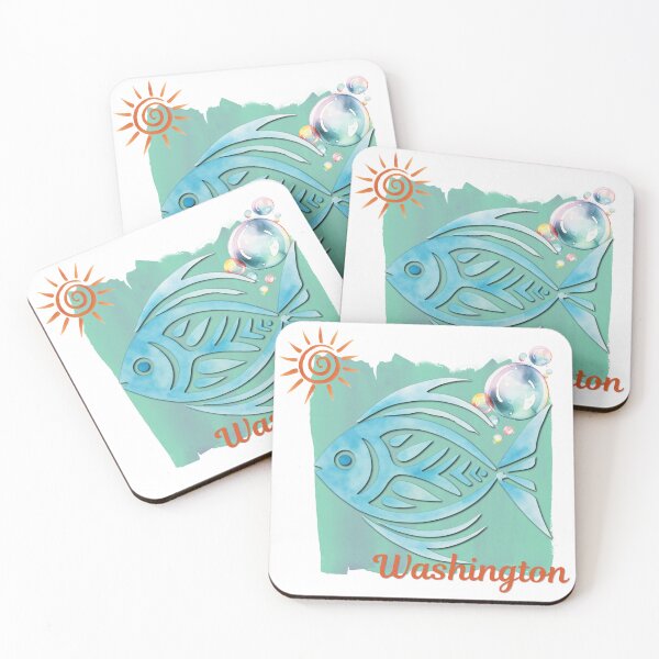 Item preview, Washington Tropical Fish Watercolor Beach Design designed and sold by DonnaRaine.