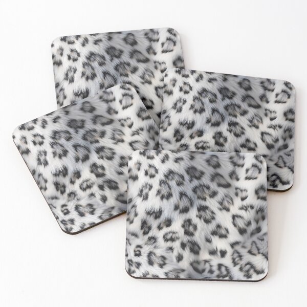 Item preview, Snow Leopard Back Fur Pattern - Realistic White & Grey Design designed and sold by Nine Lives Studio.