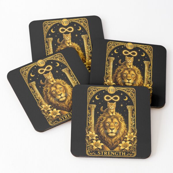 Item preview, Kraft Tarot Card with Kitten and Lion – Golden Vintage designed and sold by thirtyonestars.