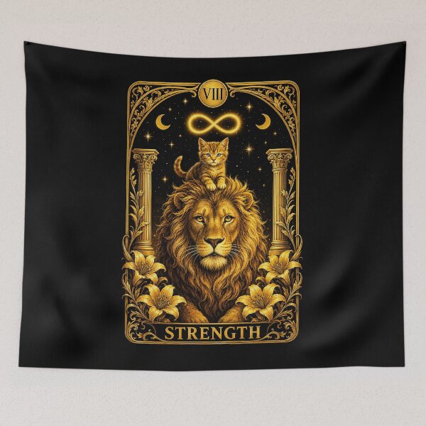 Item preview, Kraft Tarot Card with Kitten and Lion – Golden Vintage designed and sold by thirtyonestars.