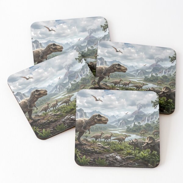 Item preview, Friends Tyrannosaurus Rex Dinosaur World Jurassic Landscape Art designed and sold by ART ATTACK ZONE.