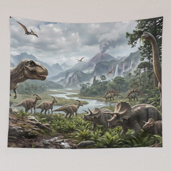 Item preview, Friends Tyrannosaurus Rex Dinosaur World Jurassic Landscape Art designed and sold by ART ATTACK ZONE.
