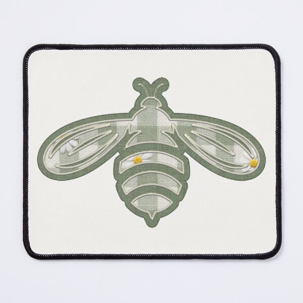 Item preview, Sage Green Checkered Bee Patch - Gingham Daisy Applique designed and sold by thelexiverse.