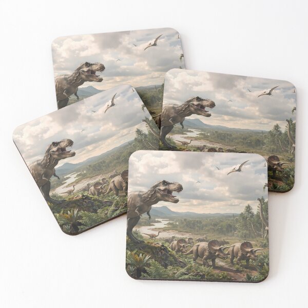 Item preview, Family Tyrannosaurus Rex Dinosaur World Jurassic Landscape Art designed and sold by ART ATTACK ZONE.