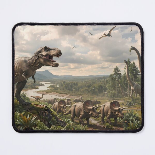 Item preview, Family Tyrannosaurus Rex Dinosaur World Jurassic Landscape Art designed and sold by ART ATTACK ZONE.