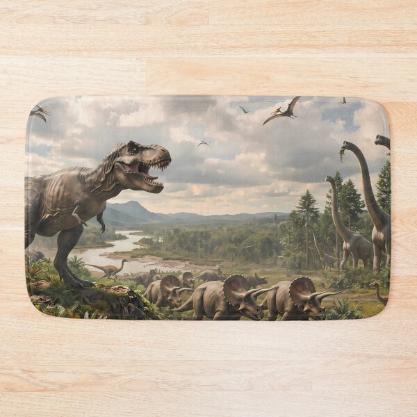 Item preview, Family Tyrannosaurus Rex Dinosaur World Jurassic Landscape Art designed and sold by ART ATTACK ZONE.