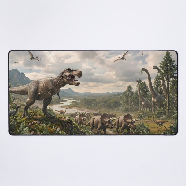 Item preview, Family Tyrannosaurus Rex Dinosaur World Jurassic Landscape Art designed and sold by ART ATTACK ZONE.
