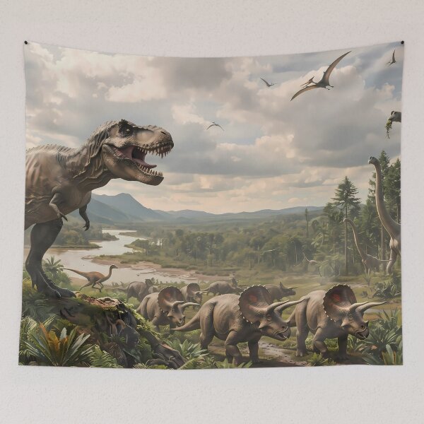 Item preview, Family Tyrannosaurus Rex Dinosaur World Jurassic Landscape Art designed and sold by ART ATTACK ZONE.