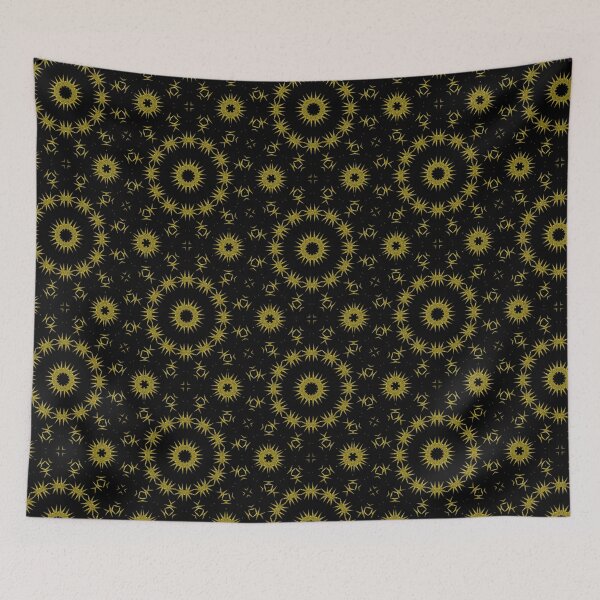 Item preview, Gold Celestial Geometric Pattern on Black designed and sold by SweetLilith.