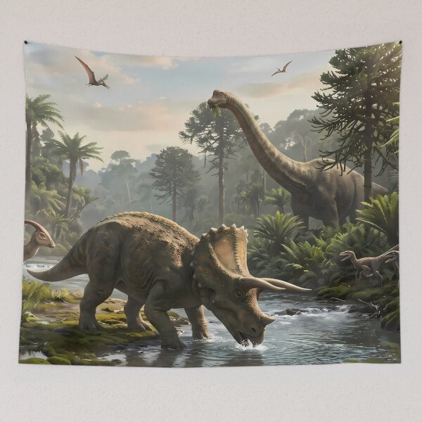 Item preview, Brother Tyrannosaurus Rex Dinosaur World Jurassic Landscape Art designed and sold by ART ATTACK ZONE.