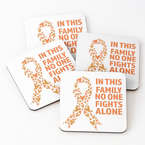 Item preview, leukemia cancer awareness, in this family no one fights alone, orange ribbon designed and sold by BlueDiamond-19.