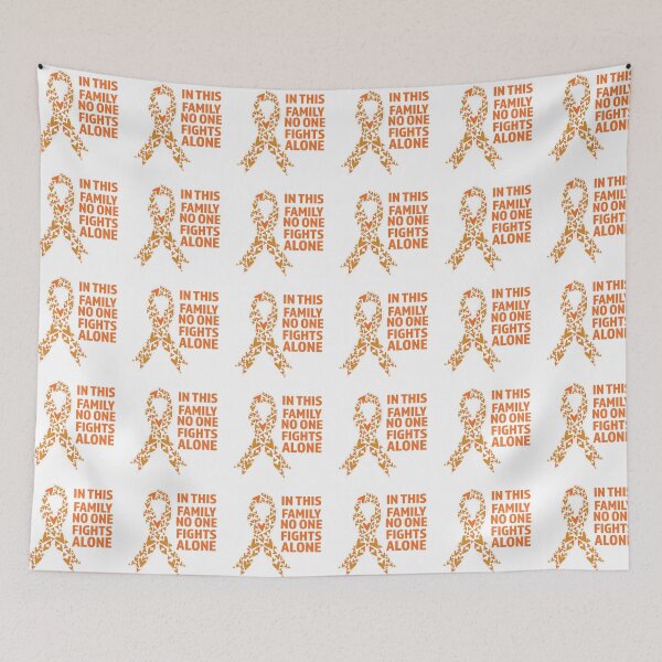 Item preview, leukemia cancer awareness, in this family no one fights alone, orange ribbon designed and sold by BlueDiamond-19.