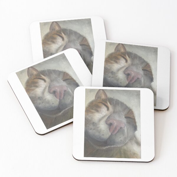 Item preview, Sleeping funny Cat Close-Up Oil Painting designed and sold by creativevandal.