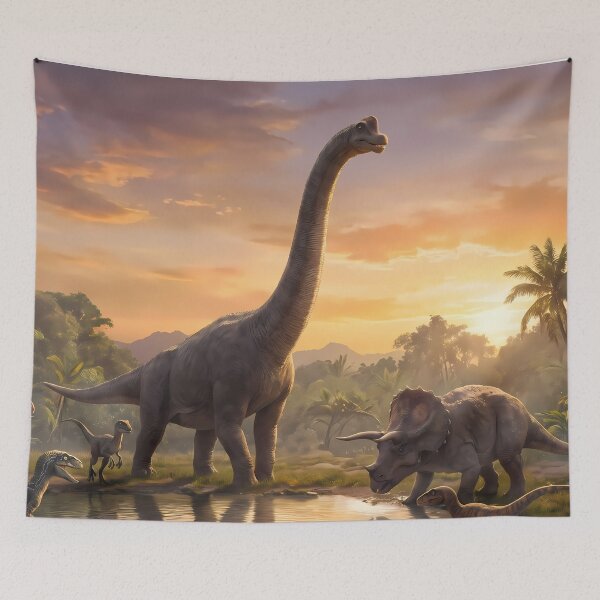 Item preview, Son Tyrannosaurus Rex Dinosaur World Jurassic Landscape Art designed and sold by ART ATTACK ZONE.