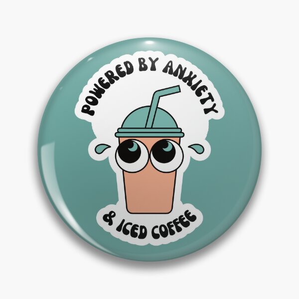 Item preview, Powered By Anxiety Iced Coffee Retro Mascot designed and sold by SlapHappyStudio.