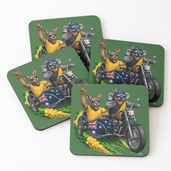 Item preview, Aussie Kangaroo & Koala Motorcycle Rocking the Outback designed and sold by FREENATION2026.